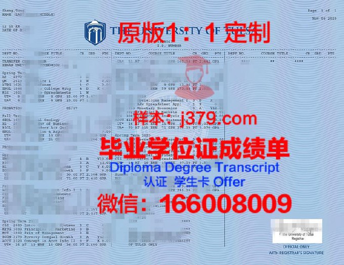 塔尔萨大学成绩单图片(塔尔萨大学世界排名)